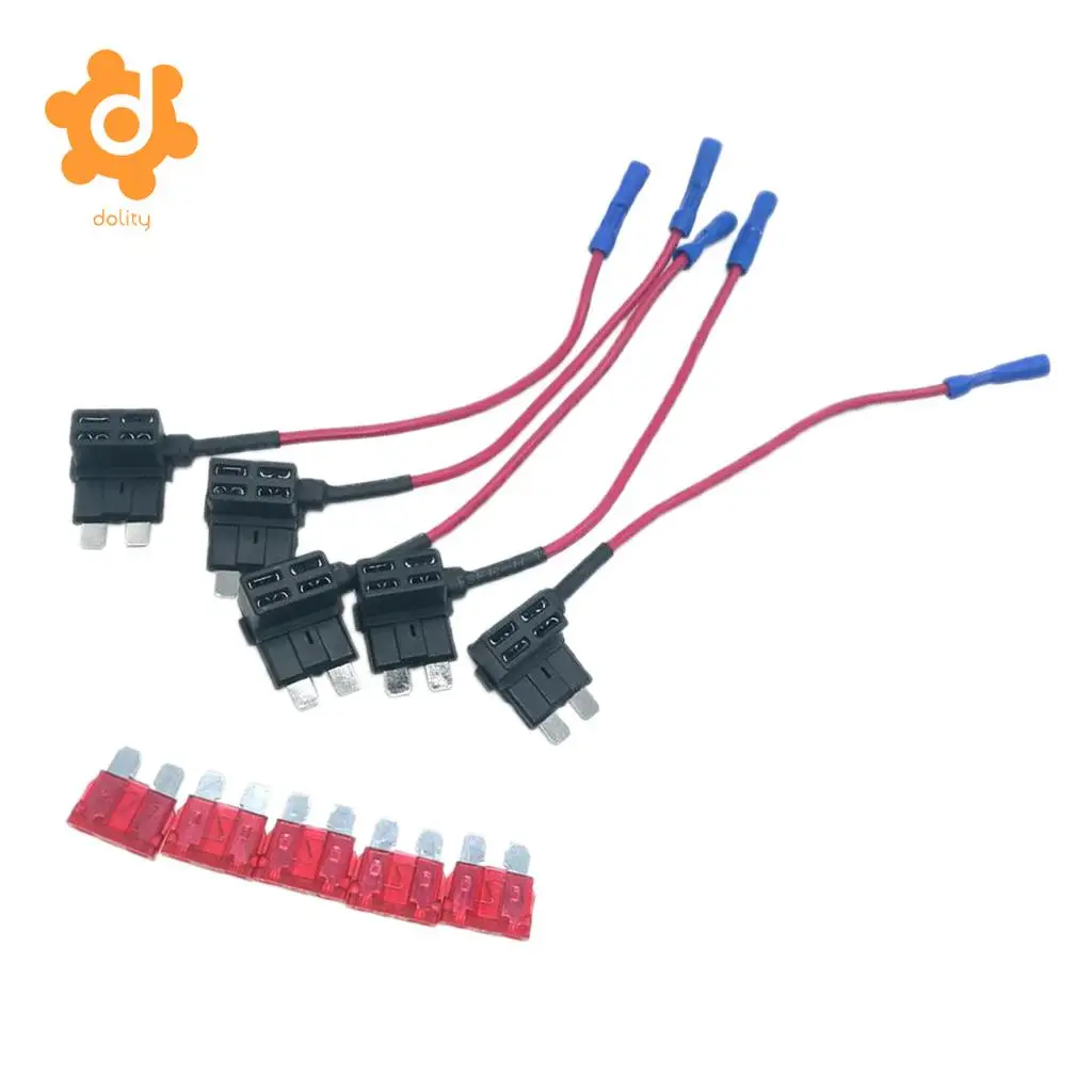 5pcs Car Add Circuit 10A ACU Tap Standard Blade Fuse Box Holder