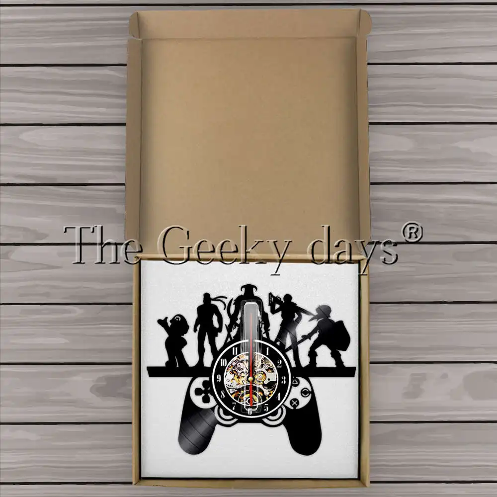 Kaufen Spielen Spiel Charaktere Theme Wanduhr Gaming Stil 3D Dekorative Vinyl Rekord Wanduhren Handgemachte Kunst Geschenk Für Gamer