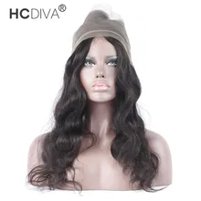 HCDIVA Body Wave Frontal 360 Lace Frontal Closure Pre Plucked Brazilian Closure With Baby Hair Human