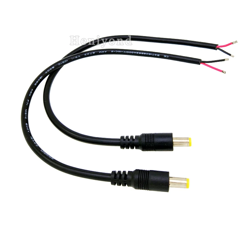 Free shipping DC 5.5x2.1mm plug power supply cord male Extension Cable /DC male for  led strip or cctv camera with high quality