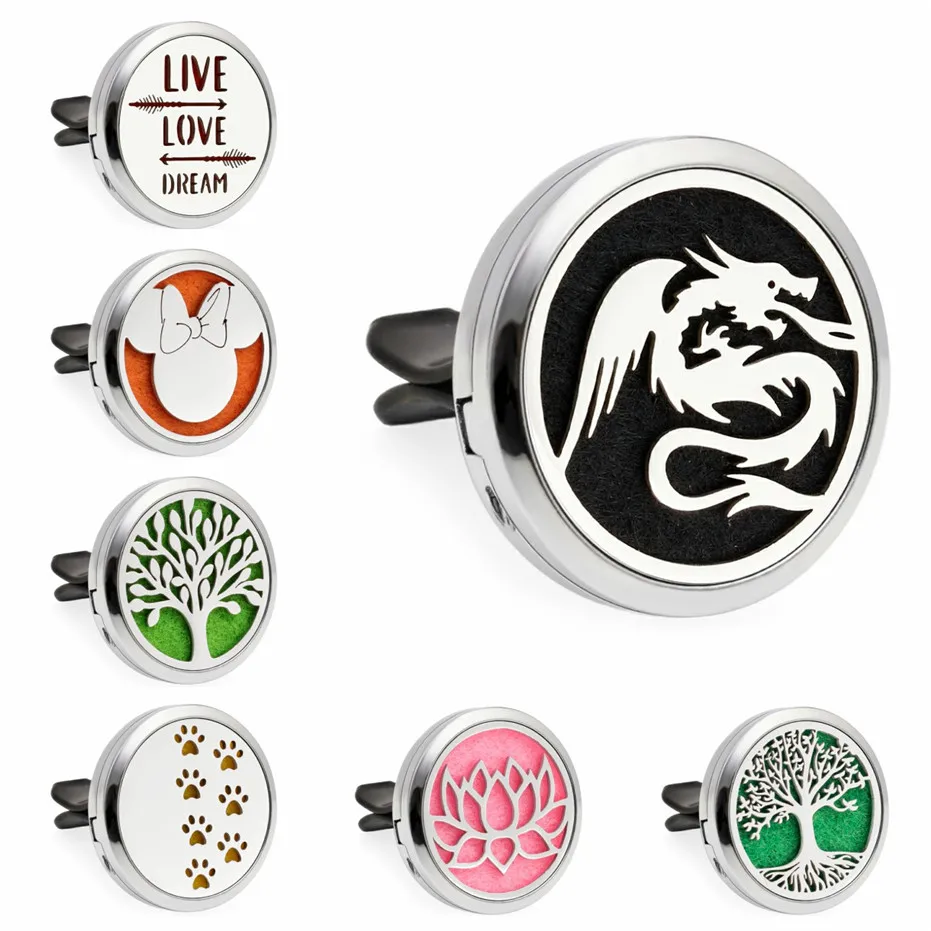 

HG409-HG435 30mm Dragon Mouse Car Diffuser Locket Vent Clip Essential Oil Aromatherapy Diffuser Perfume Locket (10pads)