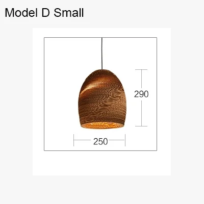 Креативная винтажная бумажная лампа-кулон соты, украшение для внутреннего бара, Освещение E27, держатель лампы 110-240 в - Цвет корпуса: Model D Small