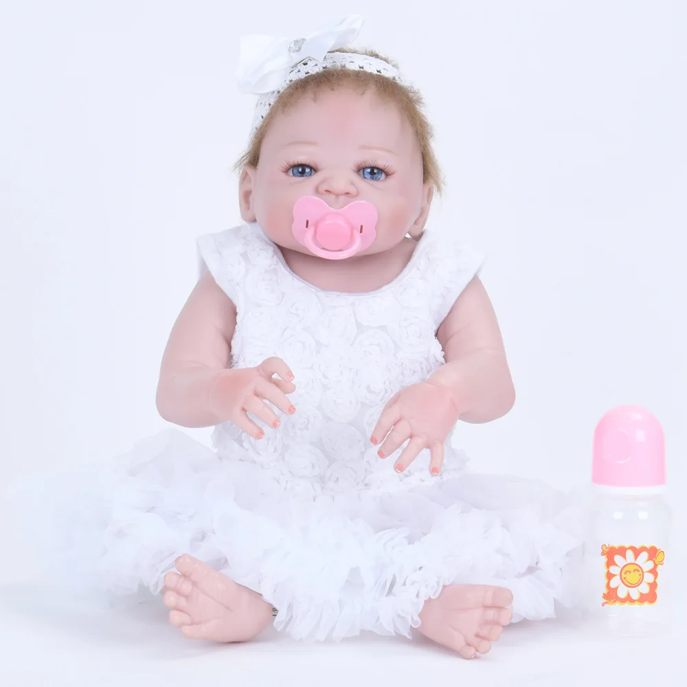 

55cm Full Silicone Reborn Baby Dolls Realistic Newborn Babe Doll Baby Brinquedos Silicone Babies Boneca Kid Toy Xmas Gift