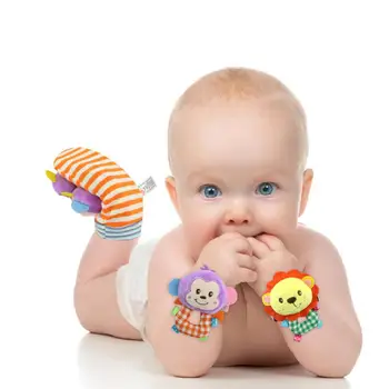

RCtown Baby Products Elephant Monkey Wrist + Socks Animal Rattle zk30