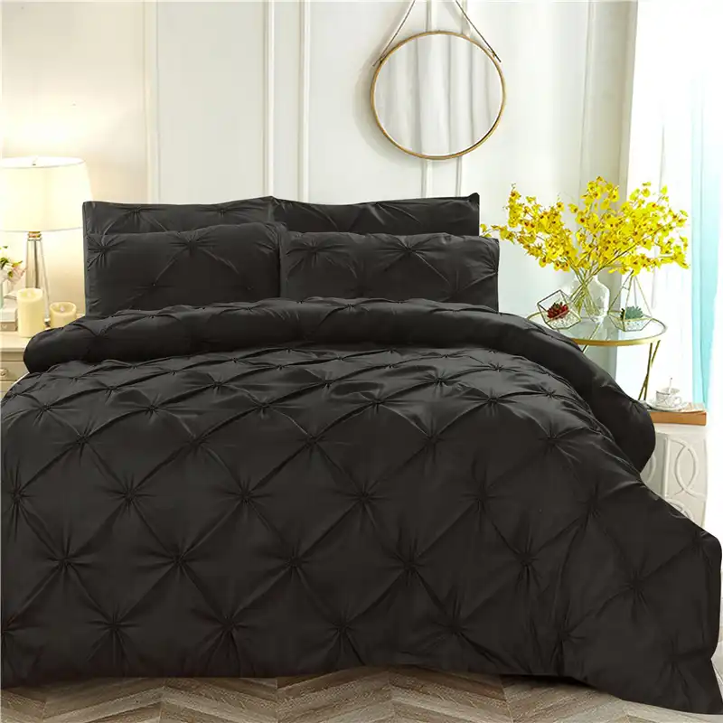 Luxury Duvet Cover Black Solid Designer Bedding Set Queen King