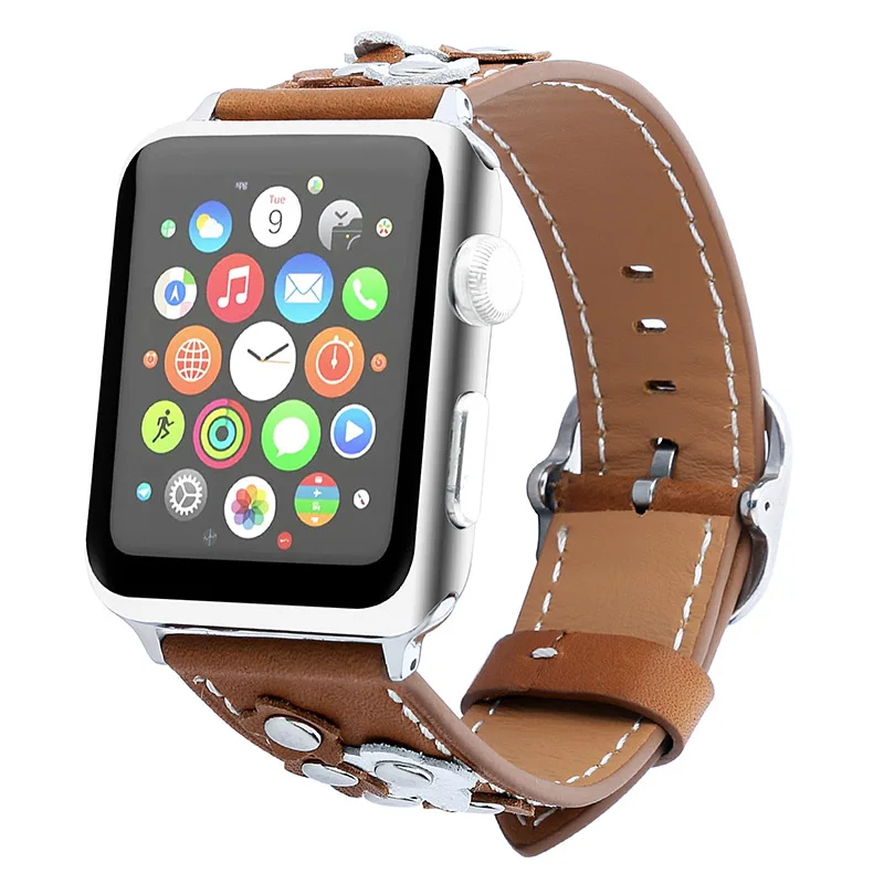 Кожаный ремешок для apple watch band apple watch 4 3 band 42 мм/44 мм 38 мм/40 мм correa iwatch band браслет из нержавеющей стали