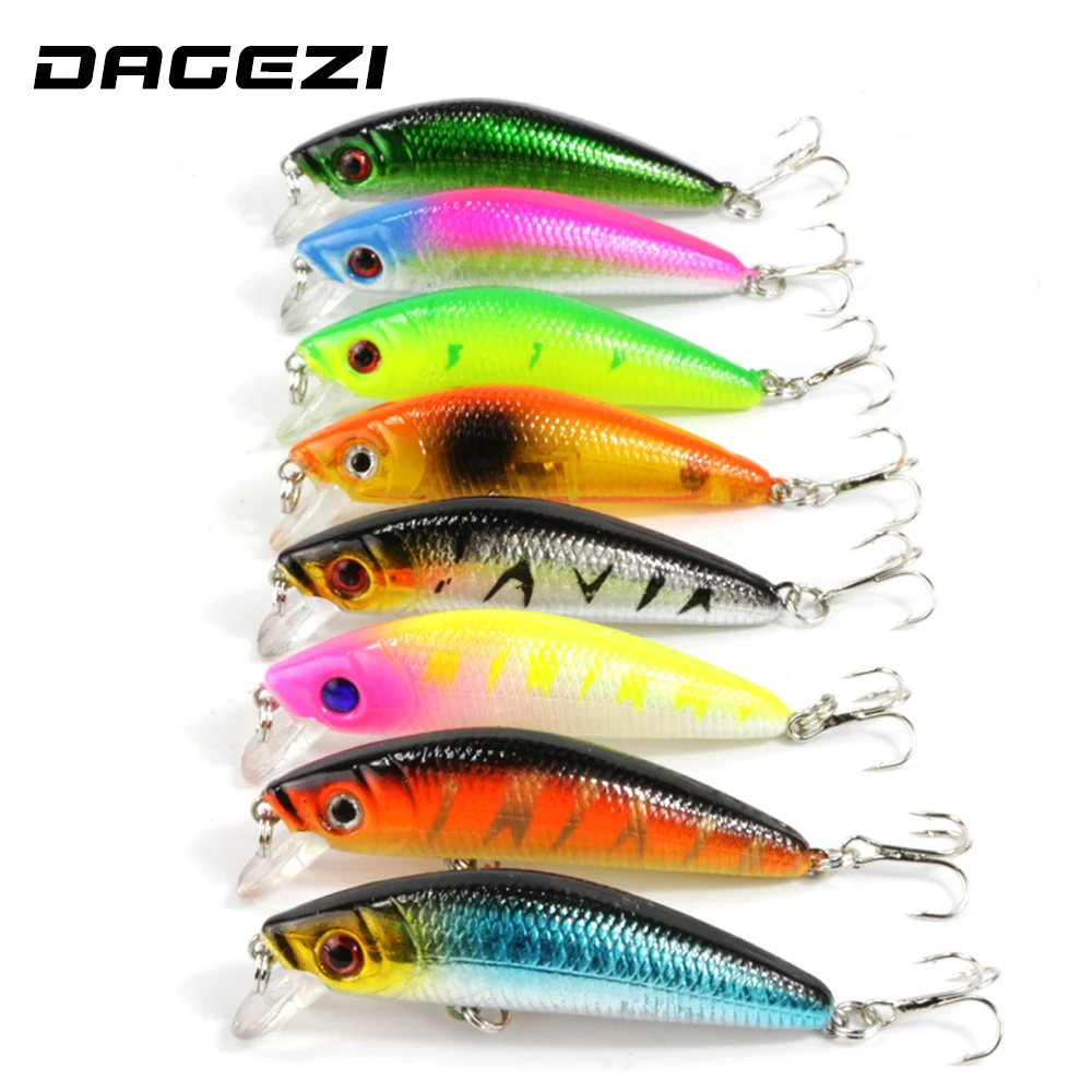 

DAGEZI 8pcs/lot Minnow Fishing lure 8 Colors 5.8cm 7g Hard fishing Bait iscas artificiais para pesca with hook for carp fishing