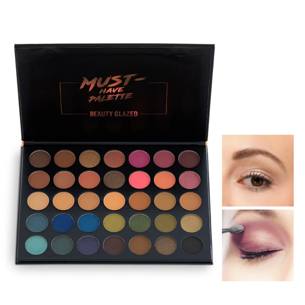 

Professional 35 Colors Matte Shimmer Eyeshadow Palette Waterproof Glitter Pigment 39A Dare To Create Eye Shadow Pallete