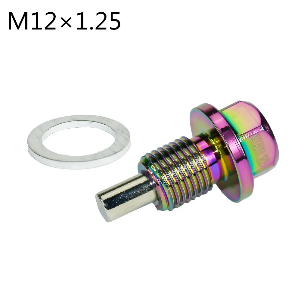M12 * P1.25 мм Neo Chrome Магнитная дренажная масляная пробка/сливная пробка для