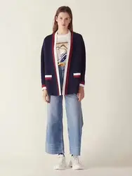 Для женщин кардиган свитер Повседневное 2019 новая весенняя и осенняя одежда двойные карманы простой дизайн
