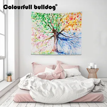 

Beautiful City Landscape Tapestry Street Lights Car Pedestrian Landscape Wall Tapestry Decoration Home Mountain Forest Blanket