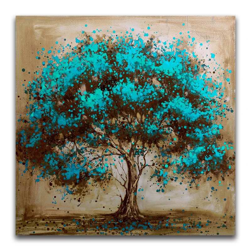 5D DIY Diamond embroidery natural tree full round Diamond mosaic blue green leaves Full square Diamond painting Cross stitch art
