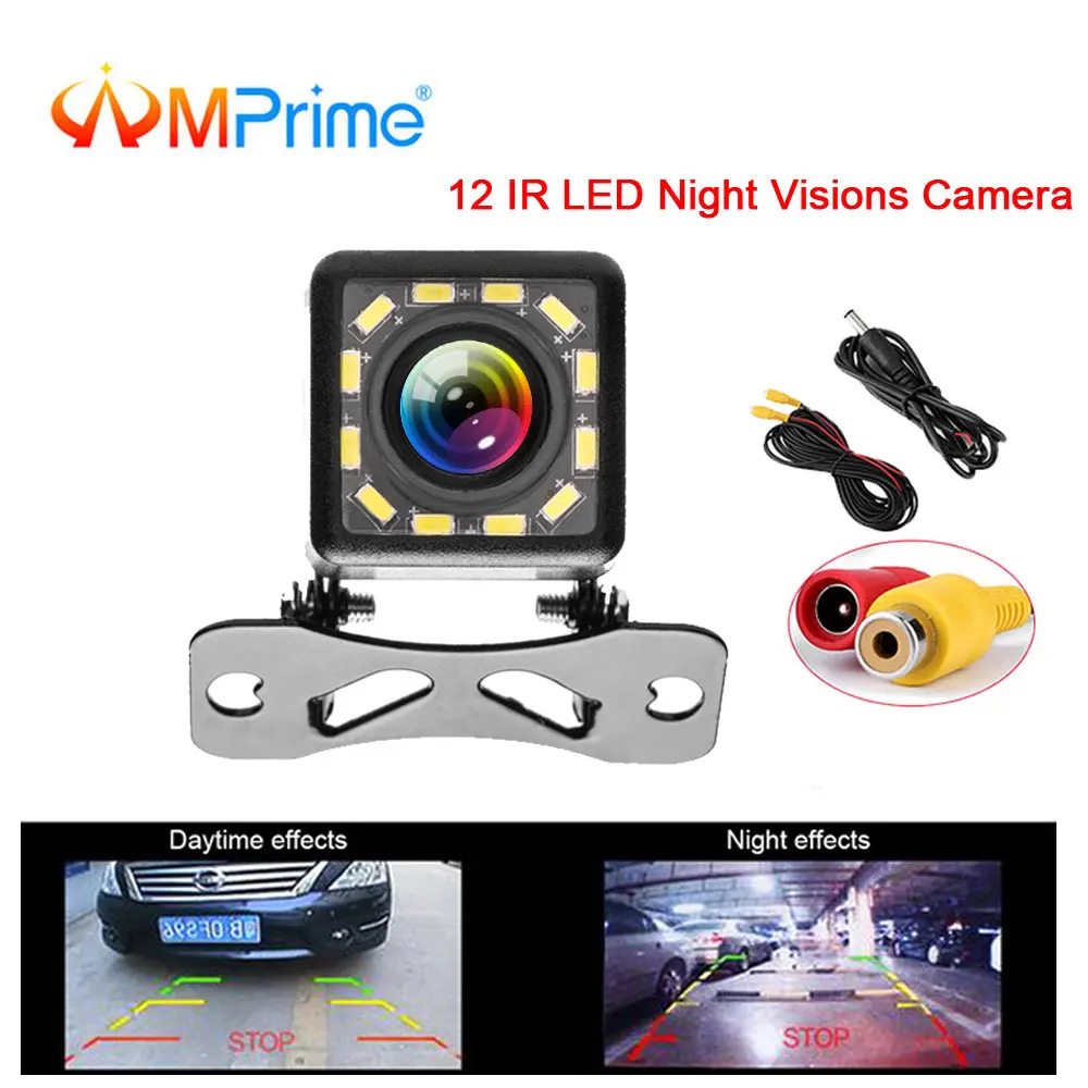 

AMPrime Car Rear View Camera 12 LEDs Night Vision Universal Backup Parking Camera Waterproof 170 Degree Wide Angle Color Image