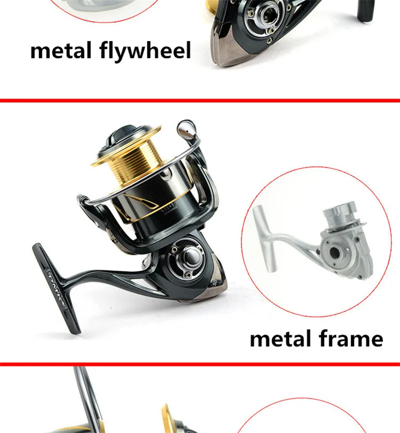 DMK 800-5000 Tamanho Spinning Reel Fishing 5.2:
