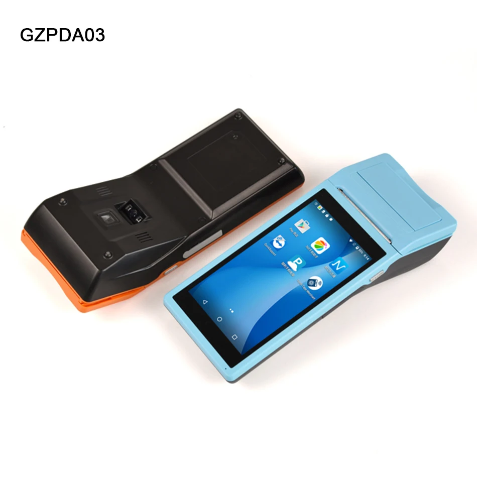 PDA POS يده جهاز Pos الطرفية بنيت في الحرارية طابعة بلوتوث 58 ملليمتر wifi الروبوت وعرة PDA الباركود كاميرا قارءات 1D 2D