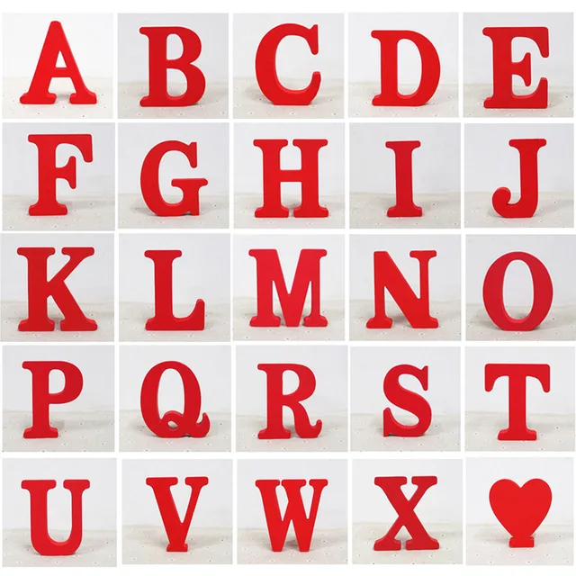 1 pcs home decor houten brief 26 hout engels alfabet letters aantal