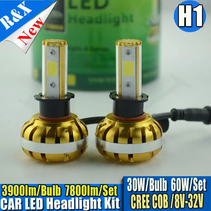 

Upgraded H1 Canbus High Intensity COB LED 60W 7800LM 3000K 6000K 8000K XENON White Car DRL Daytime Running Driving Fog Headlight