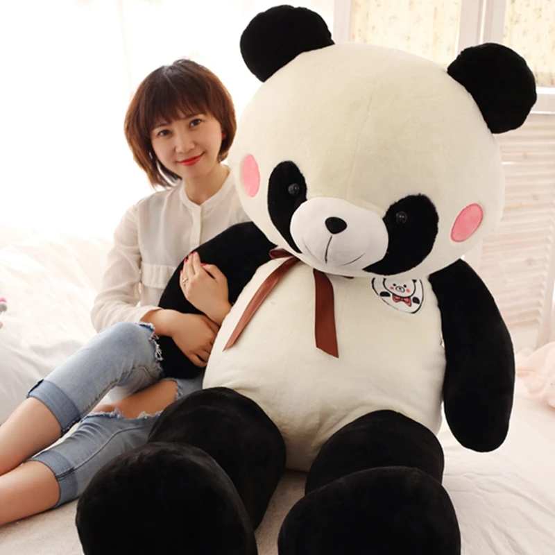 

Dorimytrader Jumbo Cartoon Panda Plush Toy Big Stuffed Soft Animal Panda Pillow Bear Doll for Girl Gift Decoration 59inch 150cm