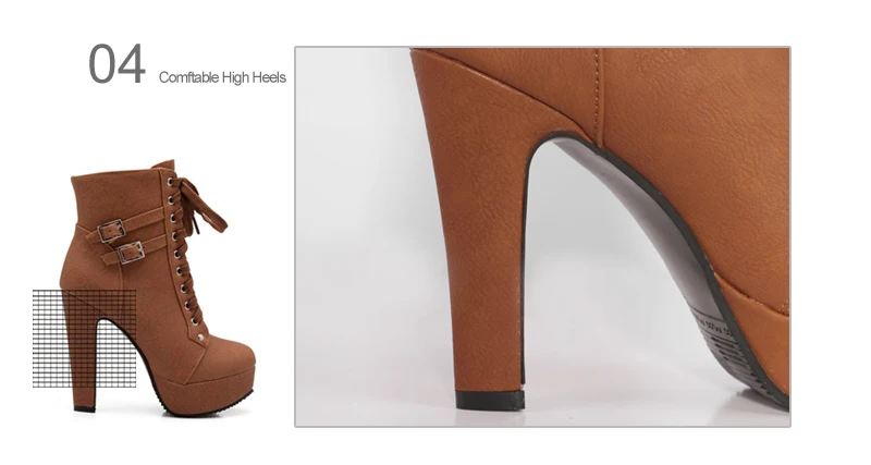 MCCKLE/ботильоны размера плюс; женская обувь на платформе и высоком каблуке; женская обувь на шнуровке; женские полусапожки с пряжкой; женская обувь