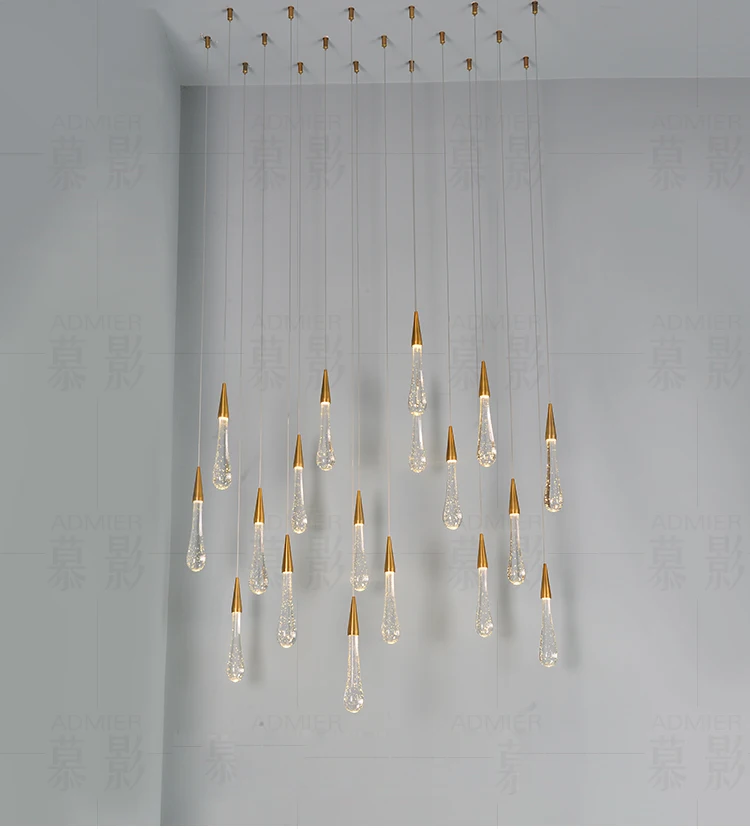 Креативный подвесной светильник с золотыми каплями воды и кристаллами в европейском стиле, роскошный светодиодный стеклянный светильник для внутреннего освещения ресторана