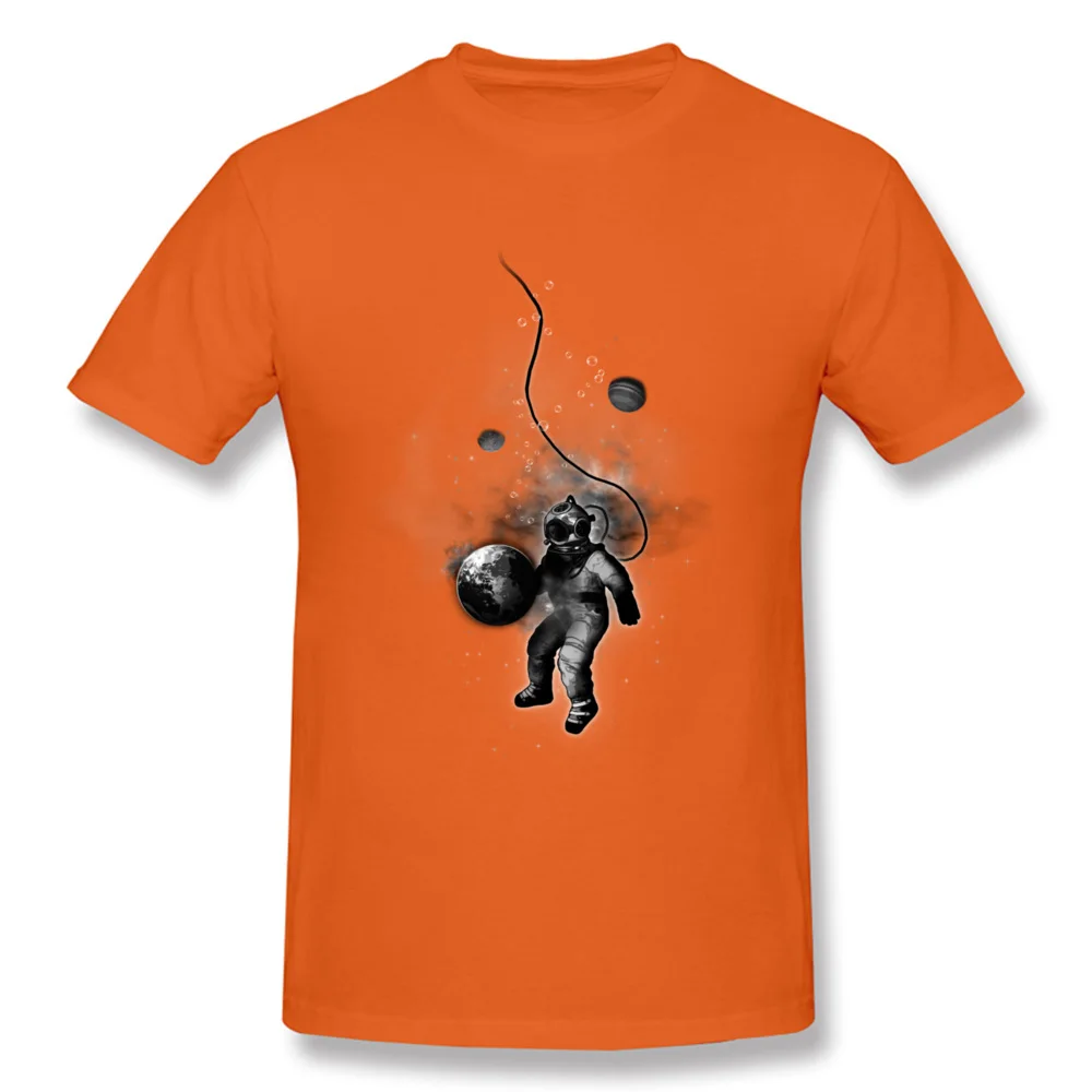 Tops Shirt Deep Sea Space Diver Thanksgiving Day Fashion Group Short Sleeve 100% Cotton O-Neck Man Tshirts Group Tee Shirt Deep Sea Space Diver orange