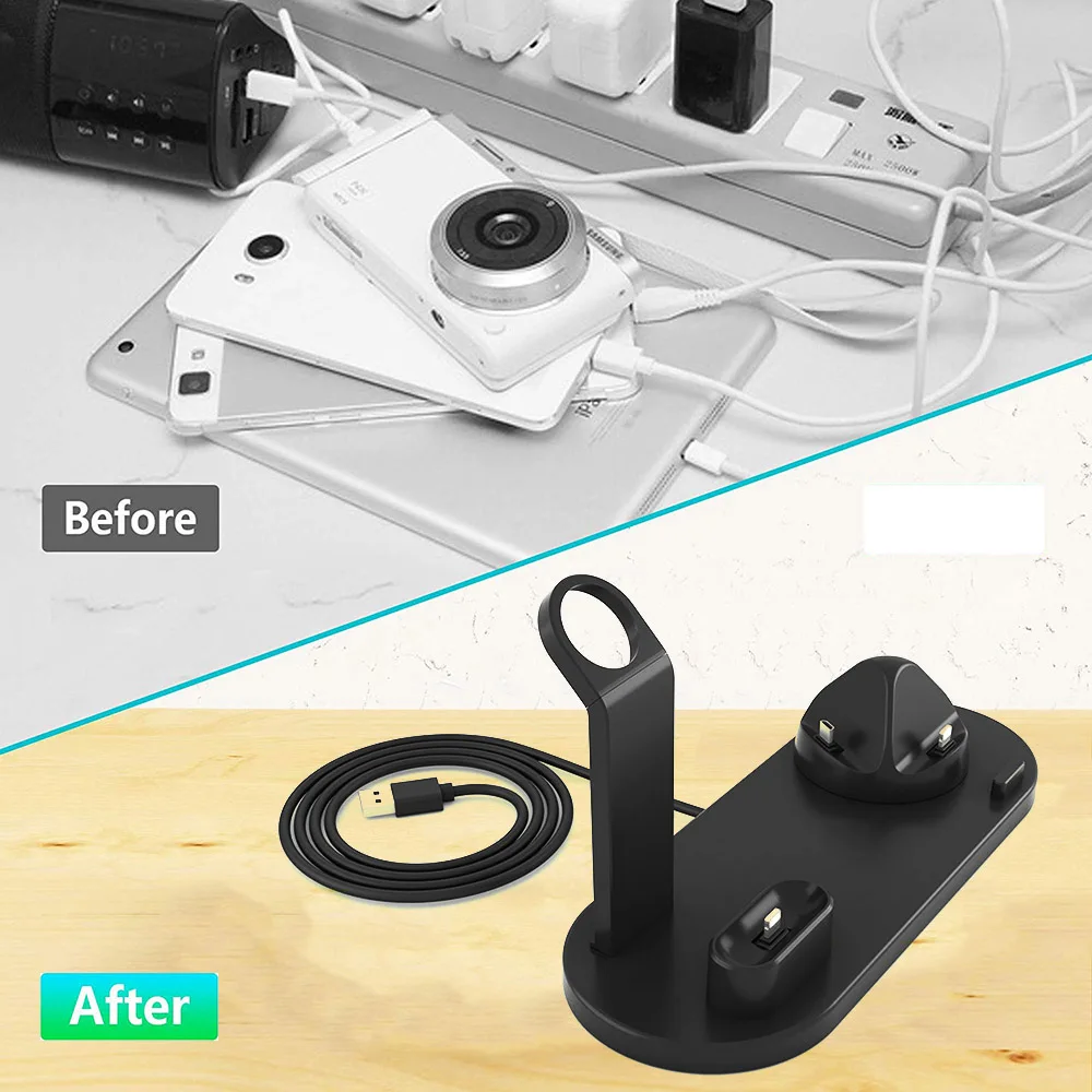DCAE 3 в 1 держатель зарядной док станции для iPhone 11 X XR XS 8 Airpods Pro подставка Type C USB