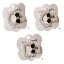 Корейская сторона челки утконоса заколка для волос для женщин и девушек Элегантный Искусственный жемчуг стразы Бант Шпилька геометрический выдалбливают заколка