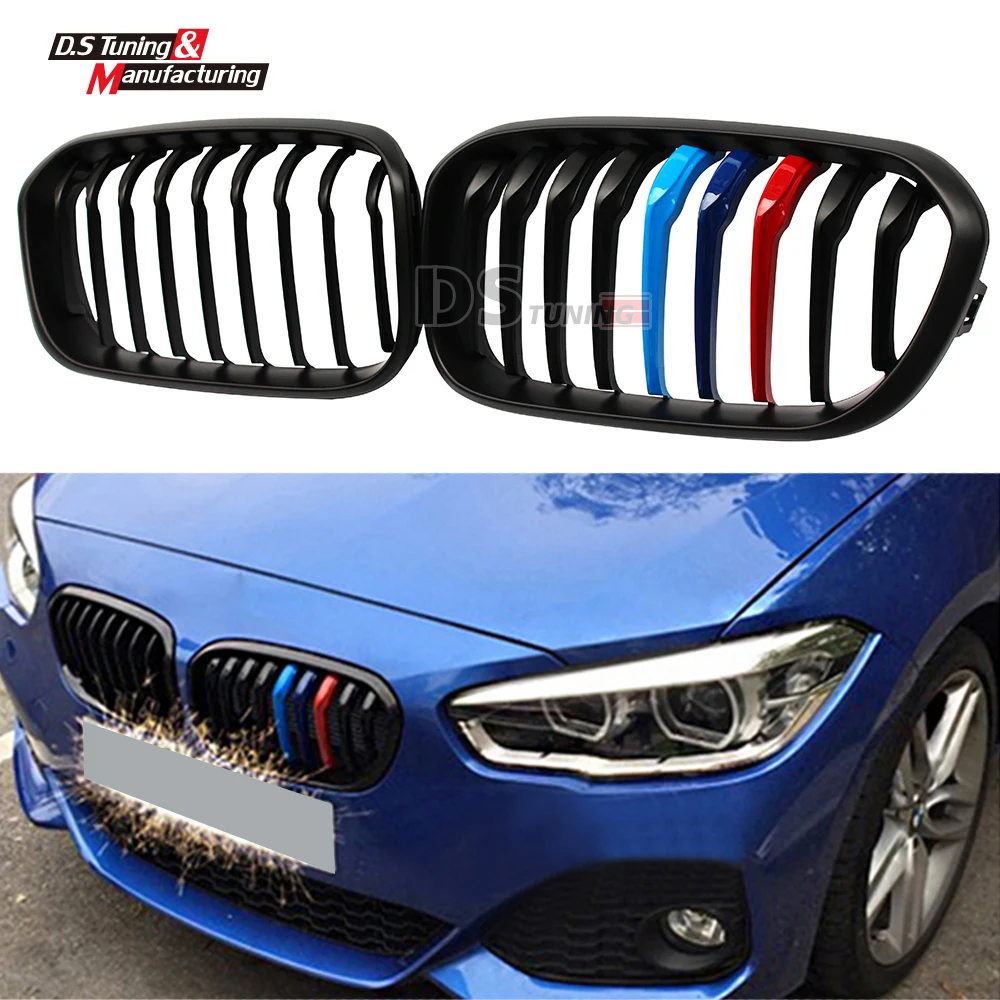 

F20 F21 abs material front mesh grill for bmw 1 series f20 f21 2015 2016 5-door vehicle M-color three colour grille
