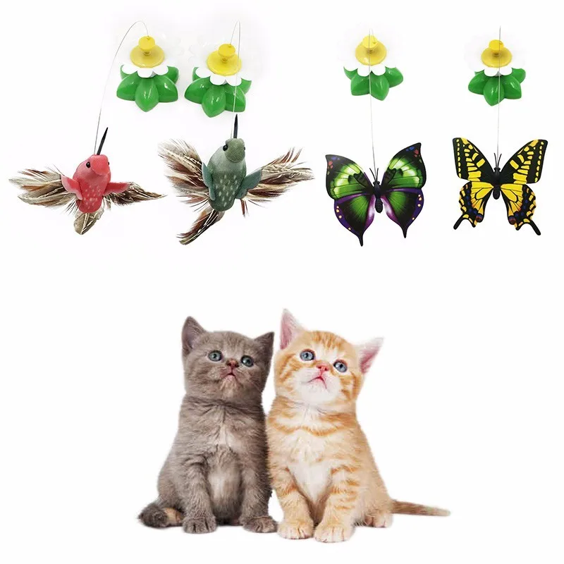 Электрическая вращающаяся красочная птица-бабочка, забавные игрушки для кошек, игрушки для домашних животных, игрушки для кошек, котят, домашние животные