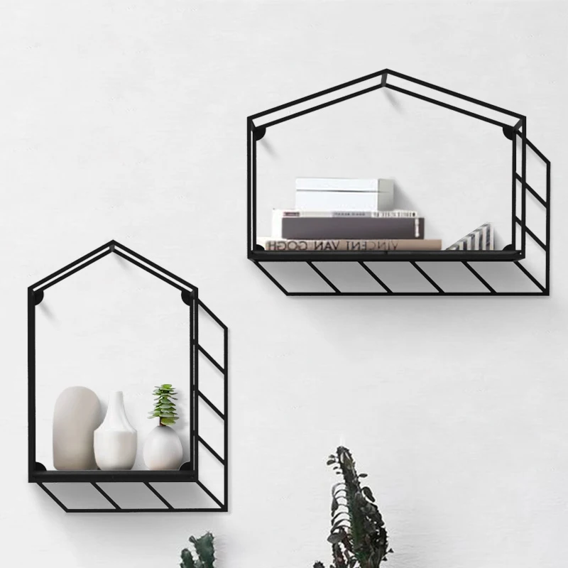 Buy Creative Metal Iron Art Shelf Wall Hanging Statue Craft Vase Holder Family