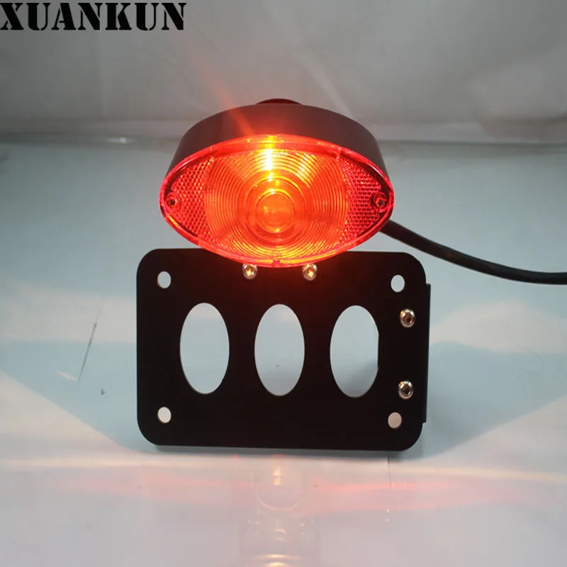 XUANKUN модифицированные запчасти мотоцикла металлическая сторона установки Ретро задний фонарь номерного знака