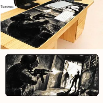 

Yuzuoan Wholesale CSGO Free Shipping Hot Promotionl Keyboard Desk Gaming Gun Mouse pad Large Black Lock Edge For Boy Girl Gift