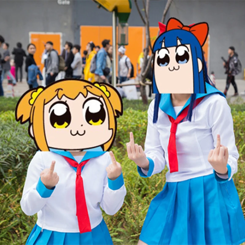 Pop Team Epic Popuko Pipimi Sailor Dress Uniform Outfits Cosplay Costume Stock