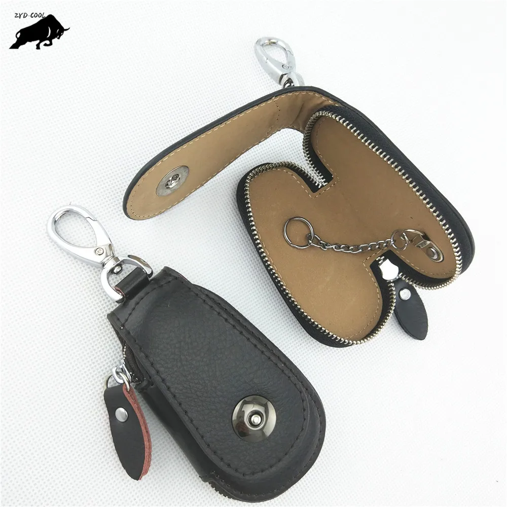 

ZYD-COOL New Magnetic Buckle Men's Cow Leather Car Key Holder Wallets Fashion Women Housekeeper Holders Key Ring Organizer Clerk