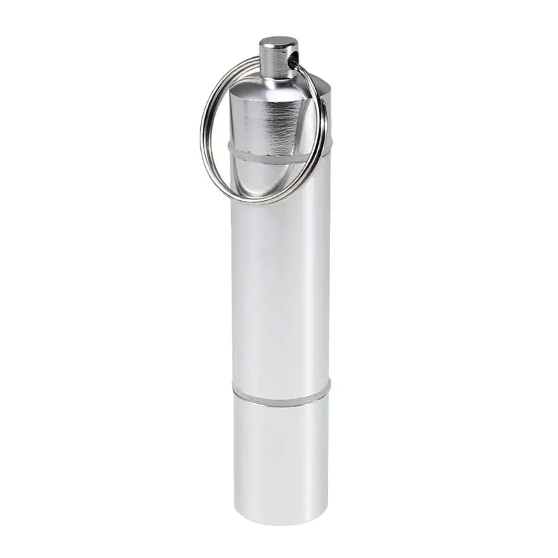 

Aluminum Alloy Mini Pill Box Portable Keychain Pill Case Waterproof Pill Holder Container