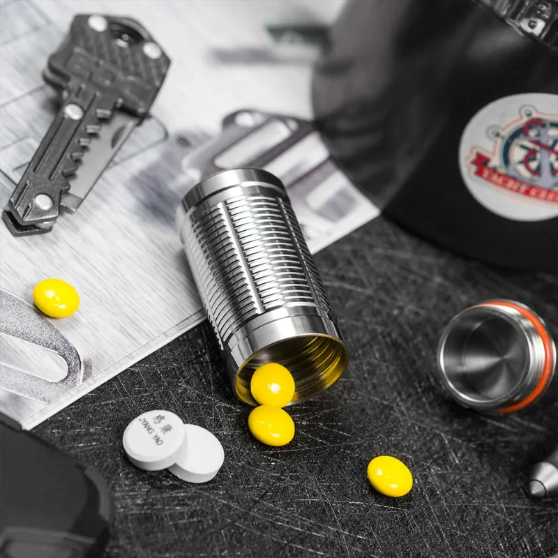 OneTigris EDC водонепроницаемый футляр для таблеток выживания контейнер с круглым