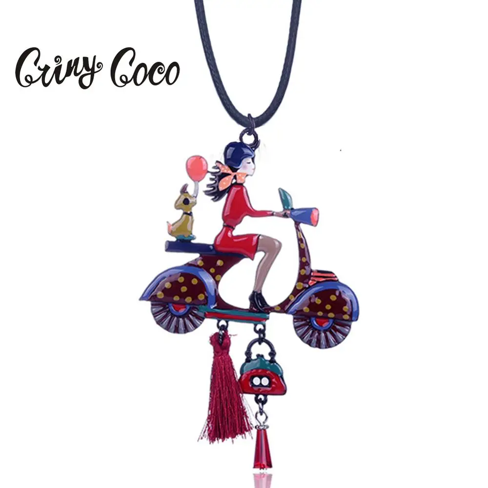 Подвески Cring Coco для девочек Красные с кисточками женские большие длинные цепочки