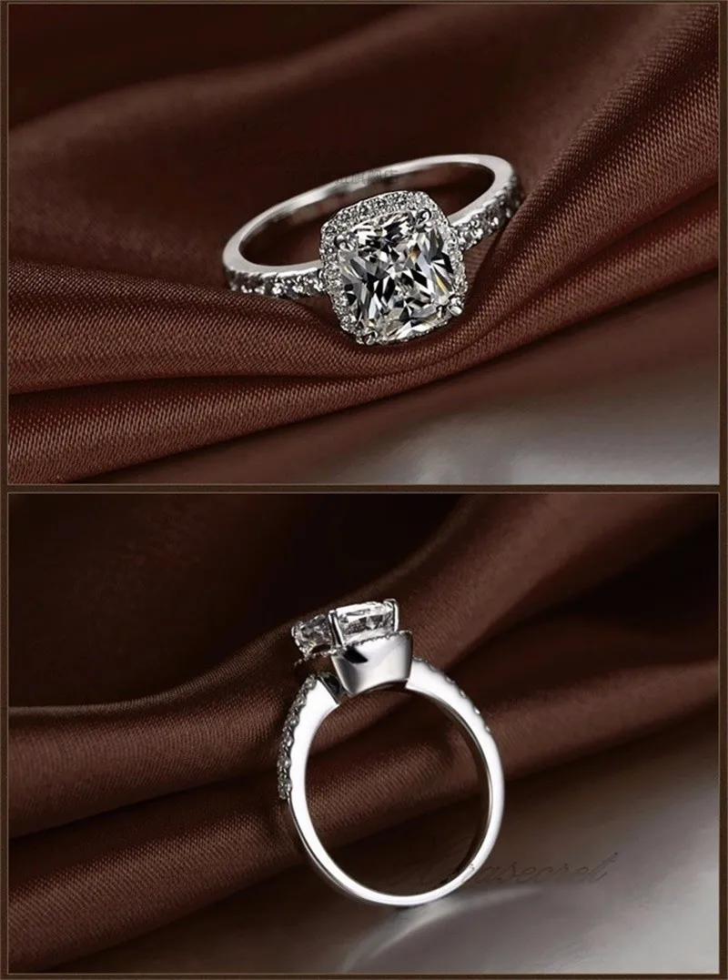 Акция! GALAXY 925 пробы, роскошное серебряное женское кольцо, 4 карата, CZ, Диамант, кристалл, обручальное кольцо, размеры США 5, 6, 7, 8, 9, 10, 11, 12