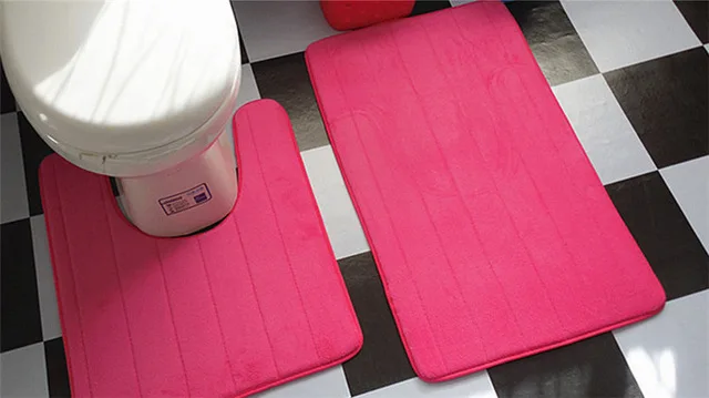 2 шт./компл. простой пол туалетный коврик U форма ванная ковер WC Footmat Closestool коврик для ванной мягкий для ванной ковровое покрытие banheiro - Цвет: 4