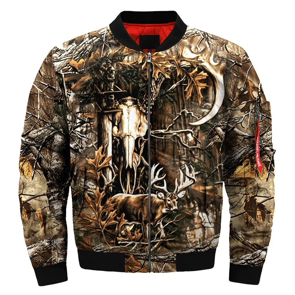 Hunting camouflage bomber jacket deer coat , dropshiping and wholesale