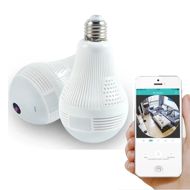 Meilleur Ampoule Lumière Sans Fil IP Caméra Wifi Fisheye 960 p 360 degrés VR Caméra 1.3MP 2MP 3MP 5MP WiFi de Sécurité À Domicile caméra Panoramique