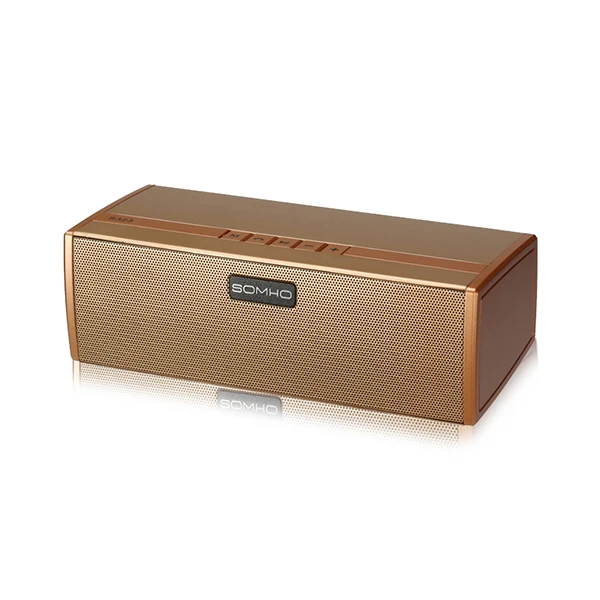 SOMHO S323 Bluetooth беспроводной динамик супер бас портативный динамик s с fm-радио - Цвет: Gold