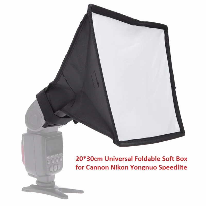

20*30cm Universal Foldable Flash Diffuser 20x30cm Soft Box Photo Studio Accessories for Most External Flash Light Speedlite