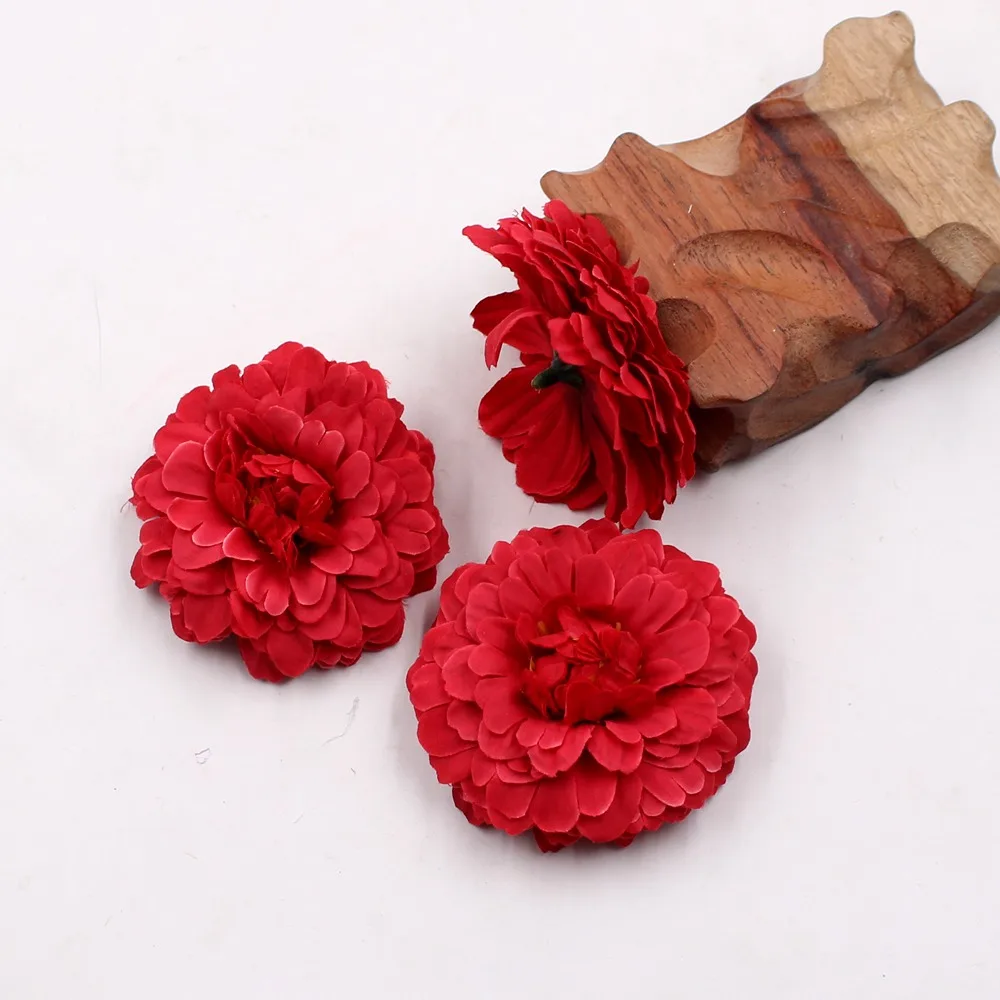 5 шт. Шелковый бархатный искусственный цветок для свадебной вечеринки декоративный цветок DIY шляпа украшение имитация поддельный цветок декоративный цветок - Цвет: Red