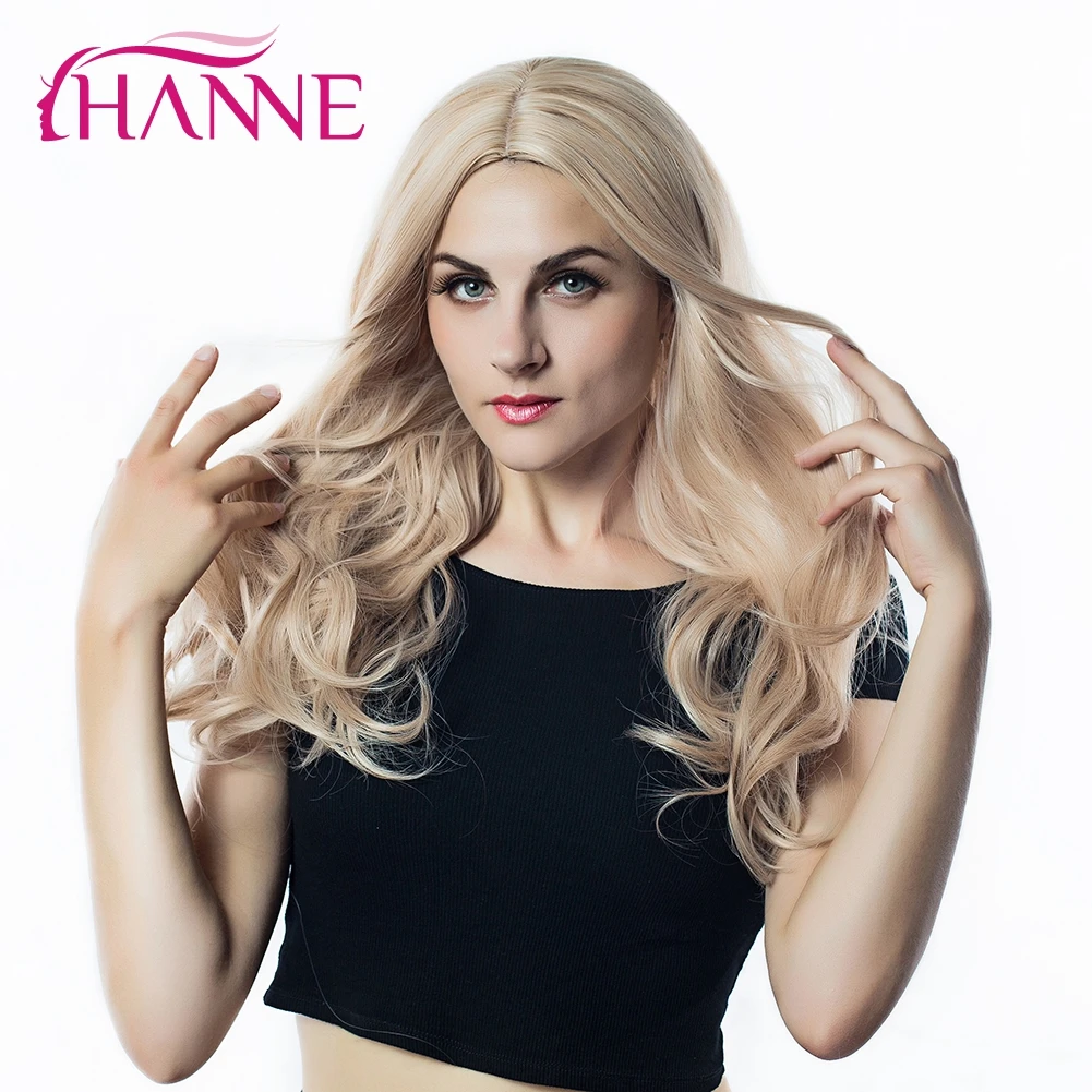 Ханне Ombre блондинка/темно коричневый длинный парик Волнистые парик синтетические парики для косплея Для черный для женщин парики из натуральных волос 26 дюймов - Цвет: Mix30s 60