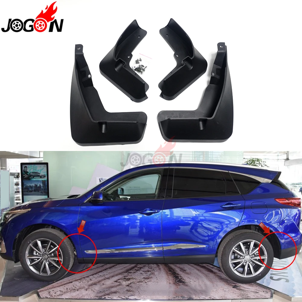 

For Acura RDX 2019 Car Front & Rear Mud Fender Flaps Splash Guards Mudflaps Mudguard 4PCS Black Accessories