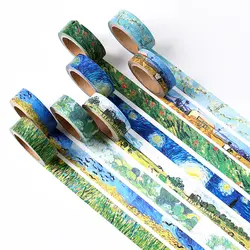 Ван Гог Цвет васи ленты Цветной окрашенные липкой ленты DIY декоративные наклейки канцелярские