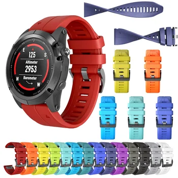 

26mm Soft Silicone Watch Strap For Garmin Fenix 5X Plus Silicone Quick Release Replacement For Fenix 5X Plus Wirst Band Sport