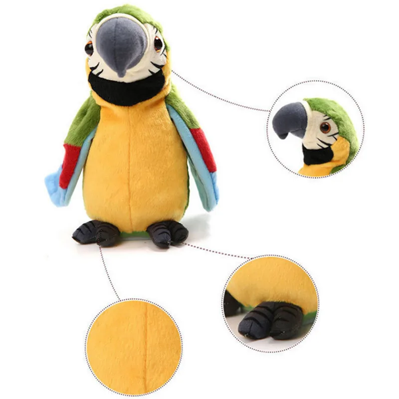 Детский Электрический попугай плюшевые игрушки, плюшевая игрушка калькулятор звукозаписи игрушки