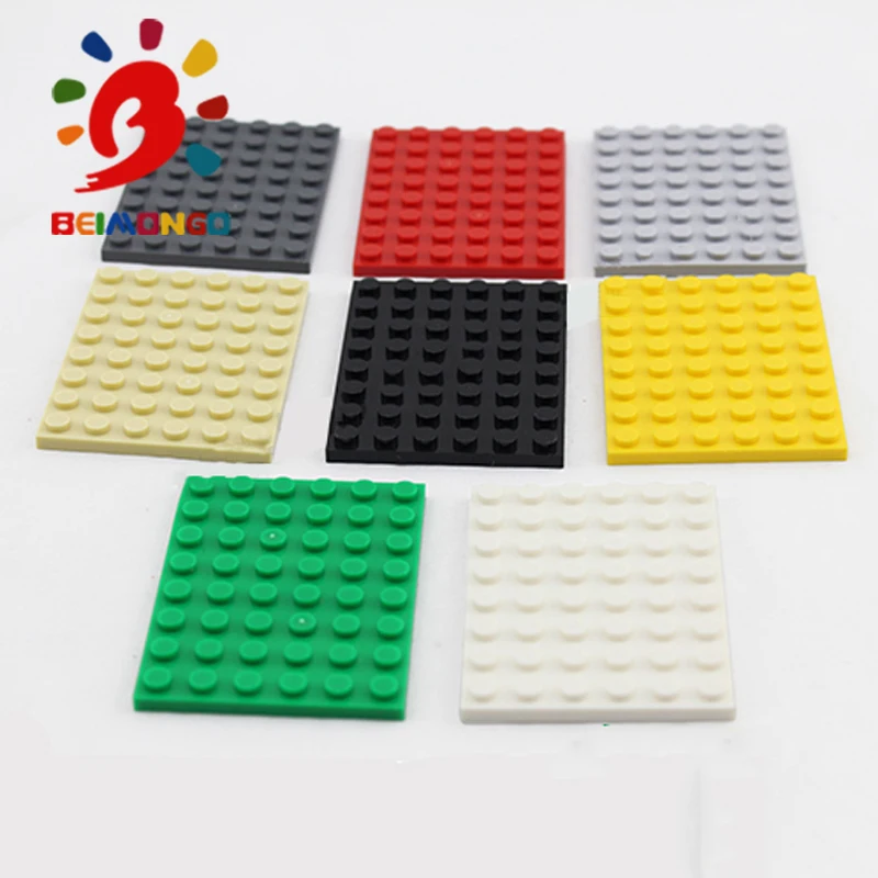 Freies Verschiffen! BEIMONGO Blöcke Platte 6x8 Bausteine 10 stücke Educational & Intelligente DIY Kinder Spielzeug kann compitabled